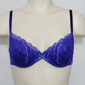 Calvin Klein F3621 Lace Nightingale Demi Underwire Bra 36B Blue